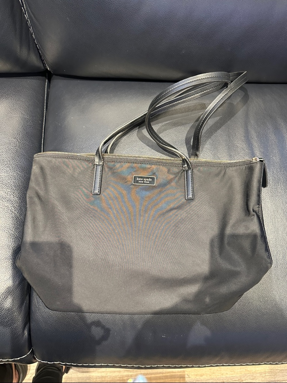 kate spade Black Nylon Tote with Leather Handles